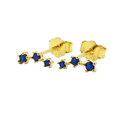 Blue Sapphire September Birthstone Climber Stud Earrings