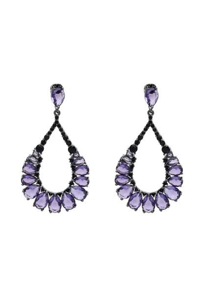 Purple Dark Purple Teardrop Earrings