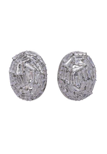 Metallic Baguette Stud Earrings