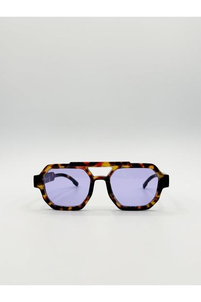 Brown Angular Navigator Sunglasses