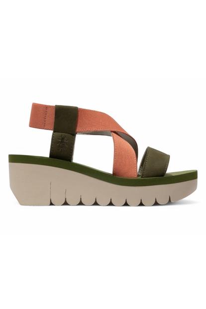 Green Womens Casual Wedge Sandals -Yabi922fly