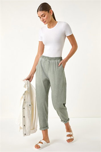 Seam Detail Cropped Stretch Trouser 18089440