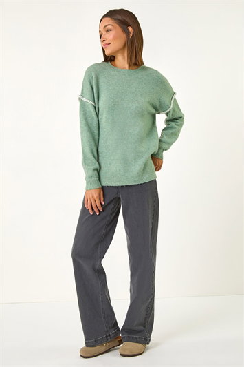 Contrast Stitch Knit Jumper 16150282