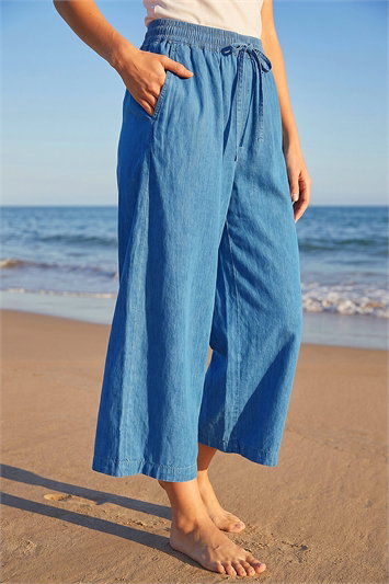 Petite Washed Denim Look Trouser 18101029