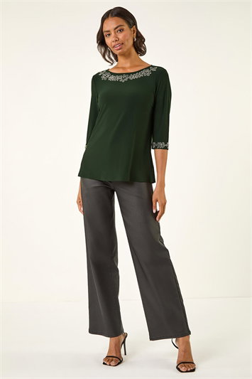 Embellished Stretch Tunic Top 19459828