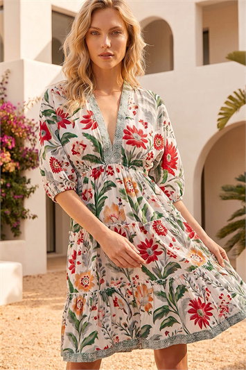 Floral Tiered Boho Dress 14907136