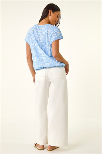 Petite V-Neck Trim Stretch Top 19468509