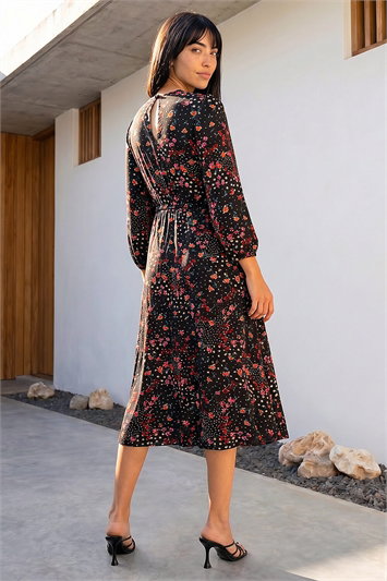 Petite Floral Print Midi Dress 14954408