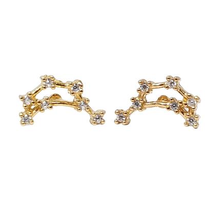 Metallic Capricorn Star Sign Constellation Astrology Earrings