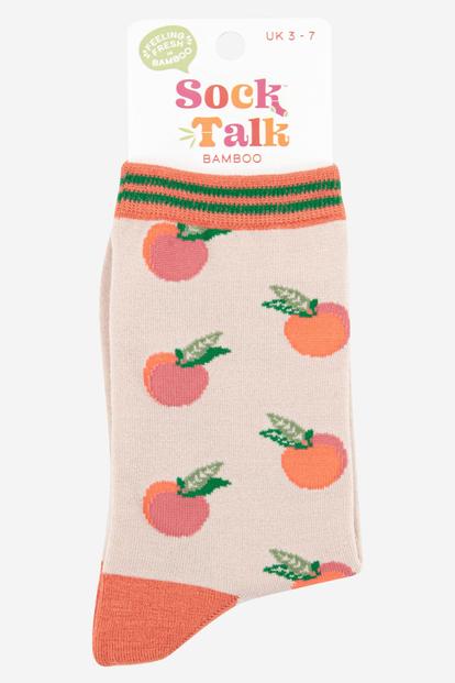 Peach Fruit Bamboo Sock in Cream M000035383