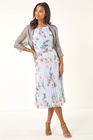 3/4 Sleeve Ruched Hem Chiffon Bolero 20022436
