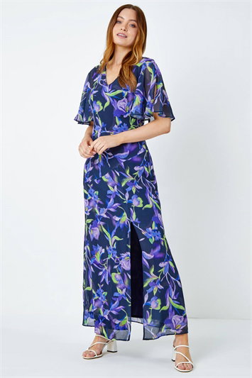 Floral Print Chiffon Maxi Dress 14357460