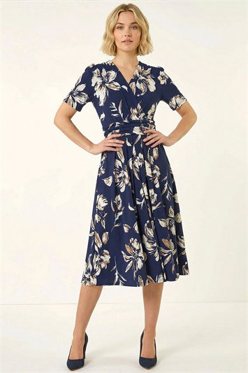 Floral Wrap Midi Dress 14745760