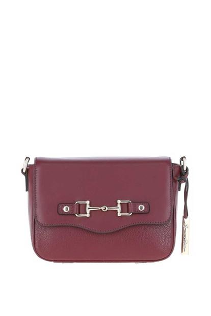 Black Flap Over Real Leather Crossbody Bag