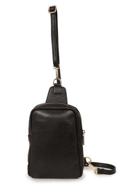 Pink Italian Leather Crossbody Sling Bag
