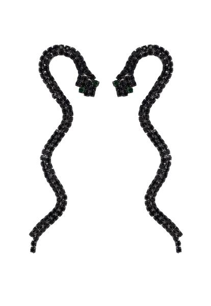 Black Black Showstopper Serpent Earrings