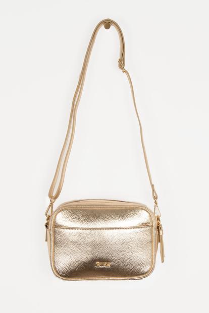 Metallic Metallic Faux Leather Crossbody Camera Bag