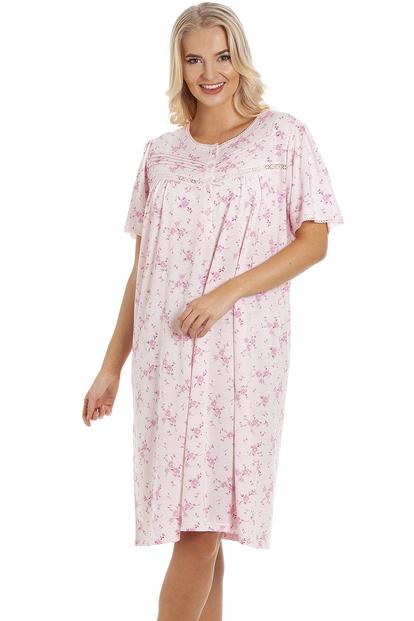 Pink Short Sleeve Floral Nightdress