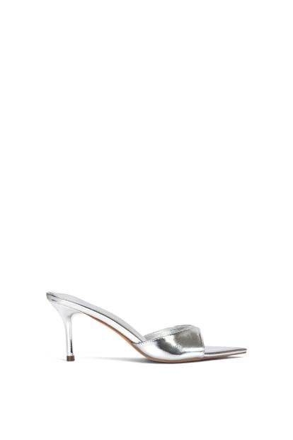 Black 'Kallie' Slip On Stiletto Heeled Mules With Open Toe
