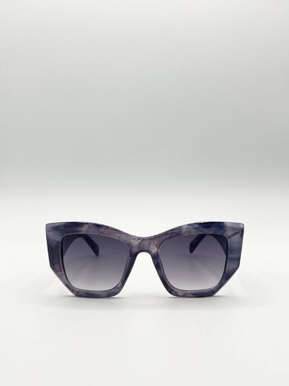 Purple Square Cat-Eye Sunglasses In Purple Multi