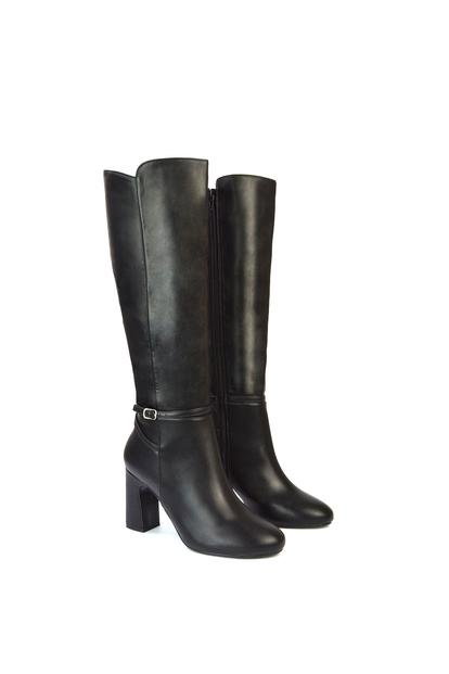 'Olly' Knee High Boots With Block Mid Heel M000014044
