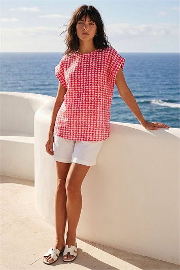 Spotted Dot Print Shell Top 20264072