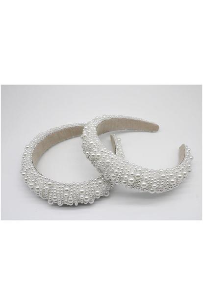 White Pearl Headband With Assorted Sized Pearls