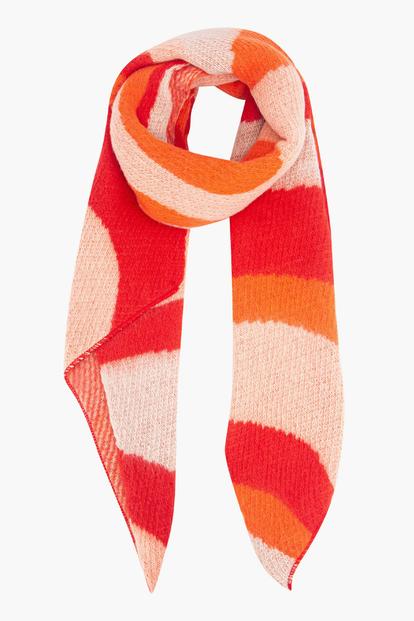 Pink Wave Stripe Winter Scarf