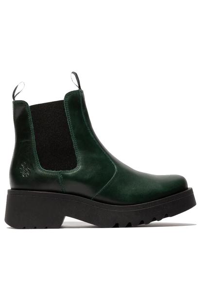 Green Womens Soft Chelsea Ankle Boots-Medi789