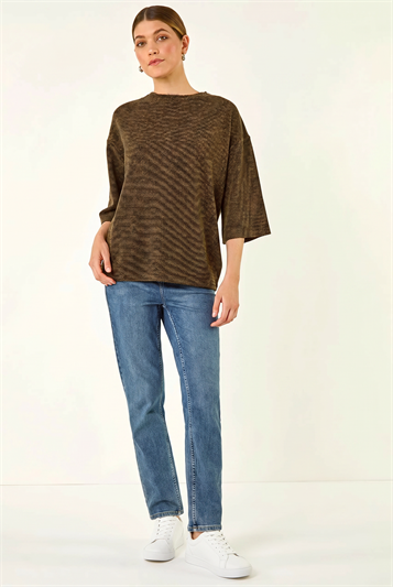 Green Button Back Stretch Top