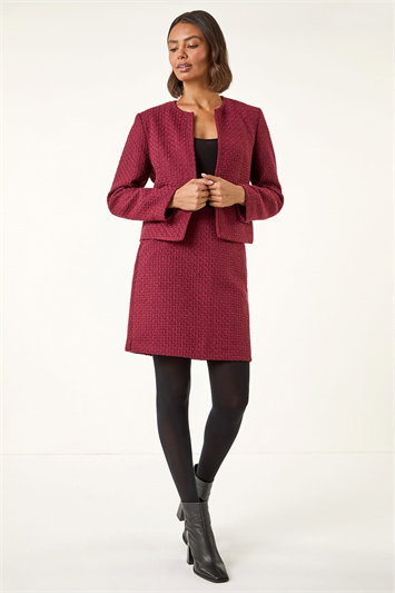 Multi Textured Edge To Edge Jacket