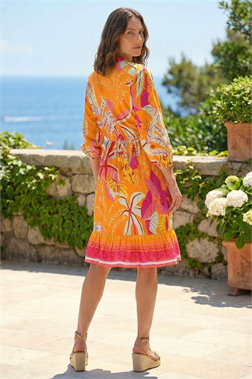 Petite Tropical Print Buttoned Dress 14761964