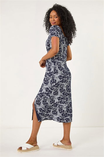 Petite Ditsy Floral Stretch Midi Dress 14743460