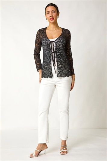 Front Tie Lace Top 19356408