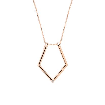 Metallic Fine Diamond Rhombus Ring Holder Necklace In Sterling Silver