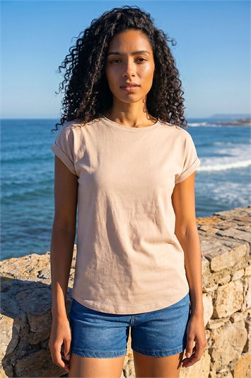 Plain Stretch Cotton Jersey T-Shirt 19301859