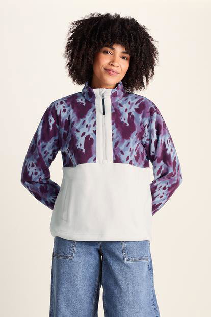 Blue Eden Relaxed Fit Microfleece Zip Neck