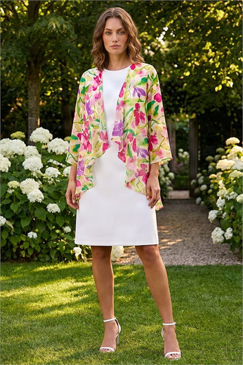 Petite Floral Print Dress & Shrug 14868038