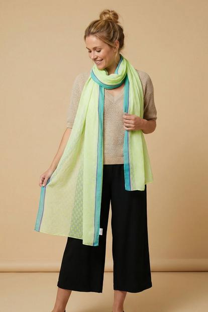 Pink Chevron Print Lightweight Cotton Scarf