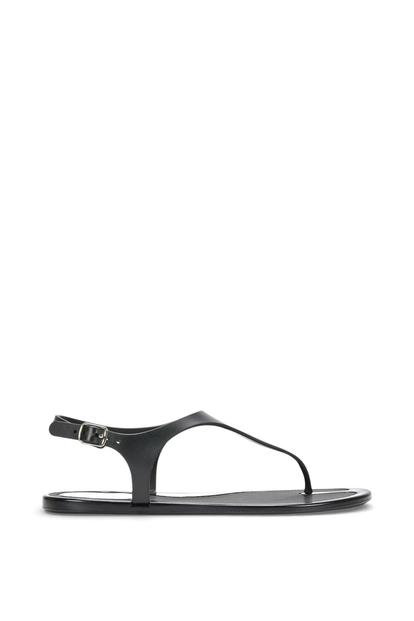 Black 'Kaylee' Jelly T-Bar Strappy Flat Jelly Sandals With Toe Post