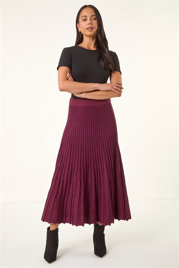 Petite Metallic Knit Midi Skirt 17065195