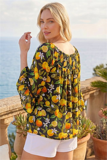 Floral Citrus Bardot Top 20257264