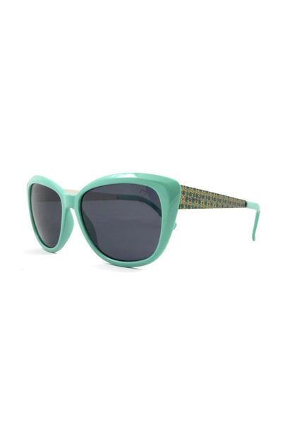 Green Ruby Rocks Combination Cat Sunglasses Green With Floral Print