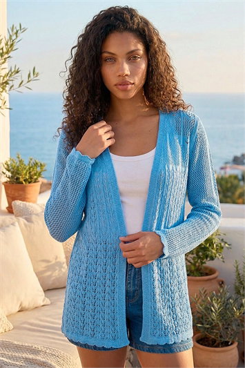 Petite Pointelle Knit Cardigan 16346509