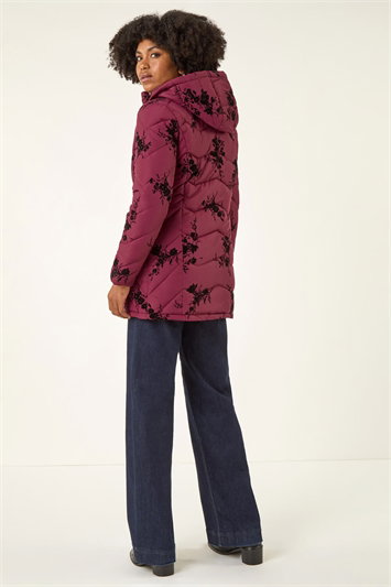 Floral Flock Padded Coat 12040315