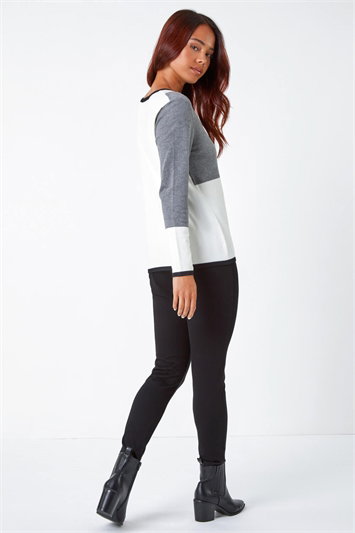 Petite Colour Block Embellished Jumper 16084008