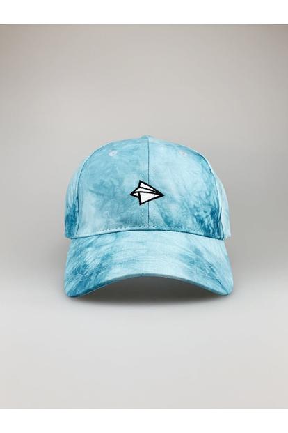 Blue Cappy Paper Airplane Embroidery Tie Dye Cap