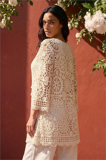 Crochet Tie Front Knit Tunic 16357759