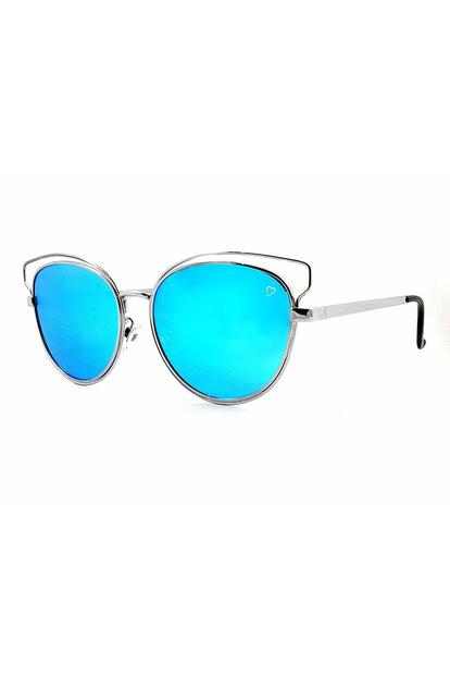 Metallic Ruby Rocks Metal 'Santorini' Skeleton Frame Sunglasses In Silver