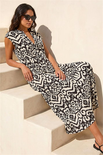 Aztec Print Midi Smock Dress 14536408